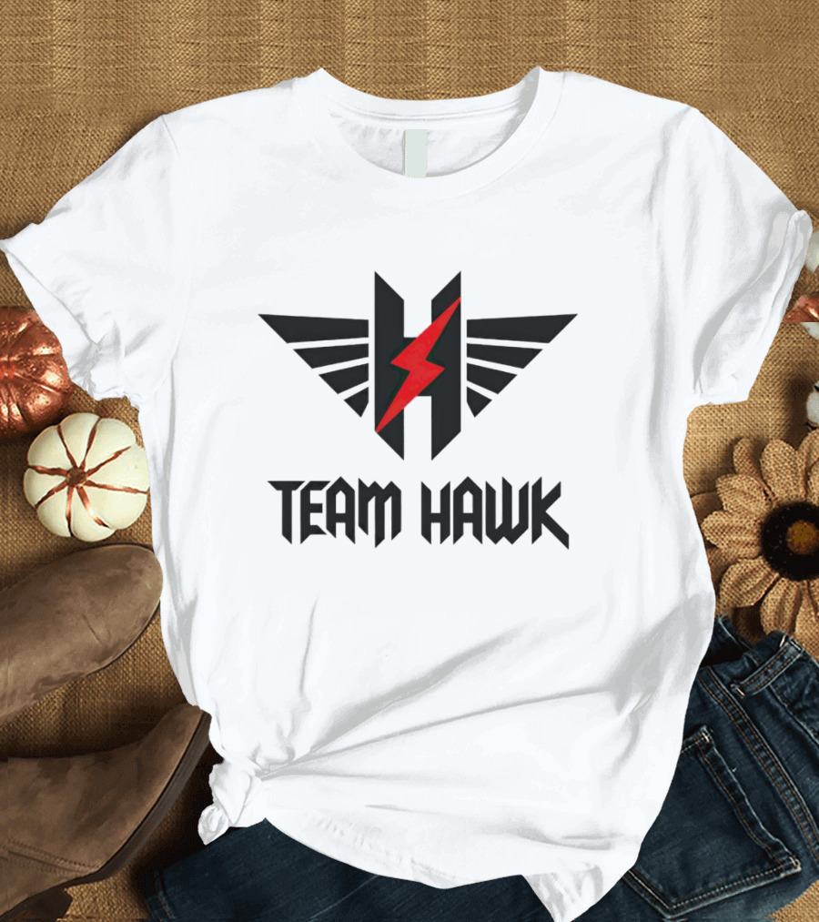 Team Hawk Red Lightning Logo With Winged H T-Shirt