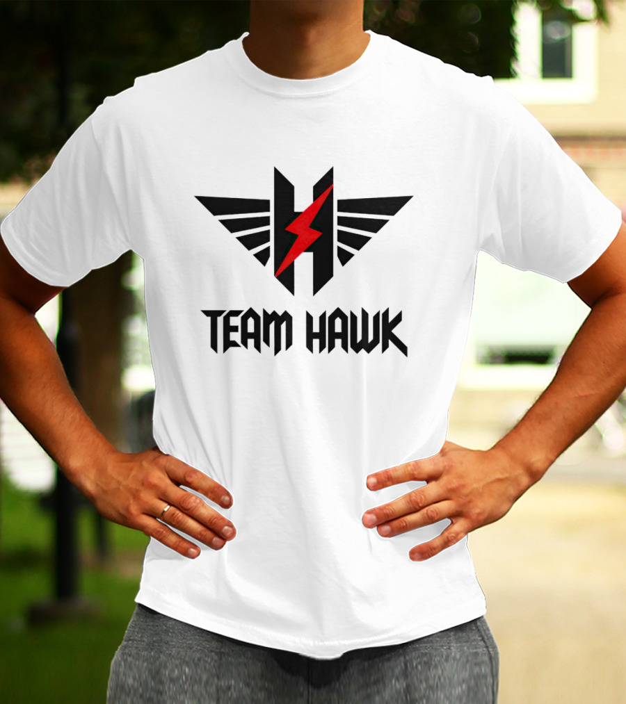 Team Hawk Red Lightning Logo With Winged H T-Shirt