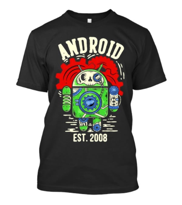Android Steampunk Robot Skull Gear EST. 2008 T-Shirt