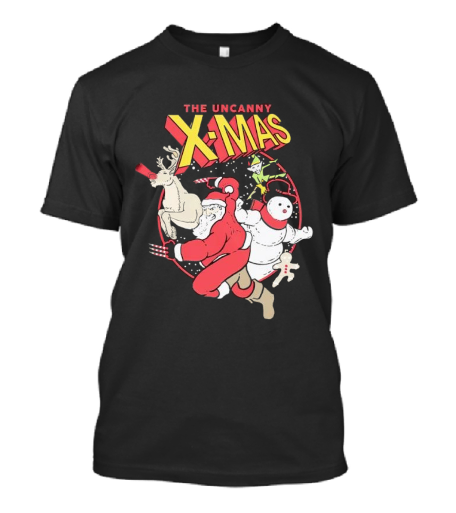 The Uncanny X-Mas Santa Snowman Reindeer Comic T-Shirt