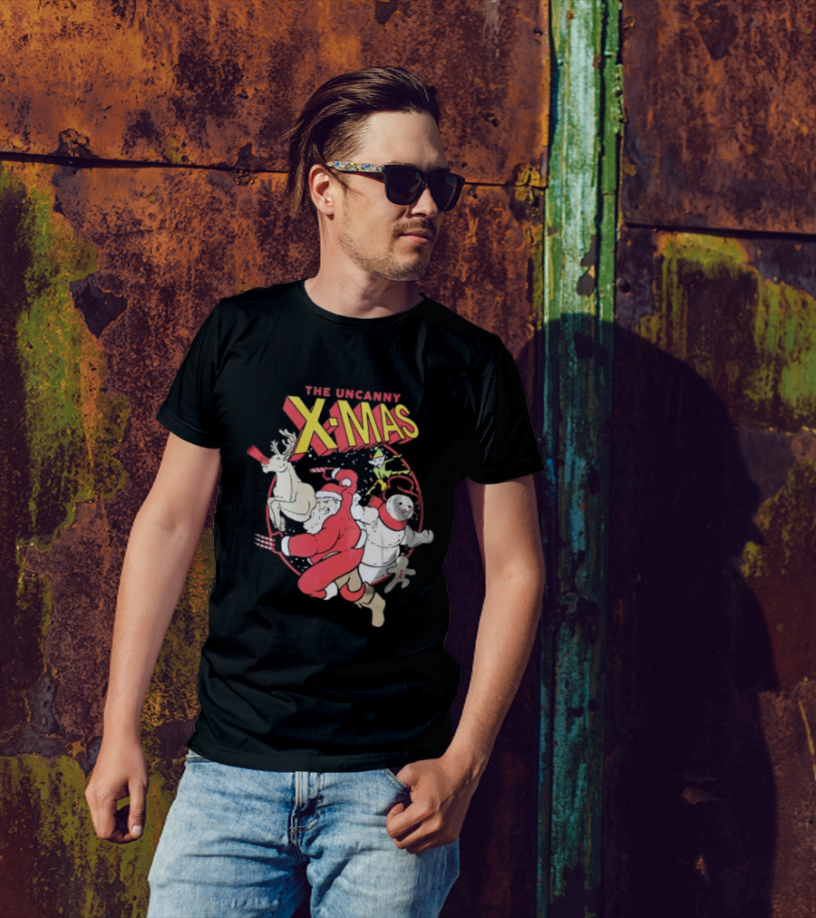 The Uncanny X-Mas Santa Snowman Reindeer Comic T-Shirt