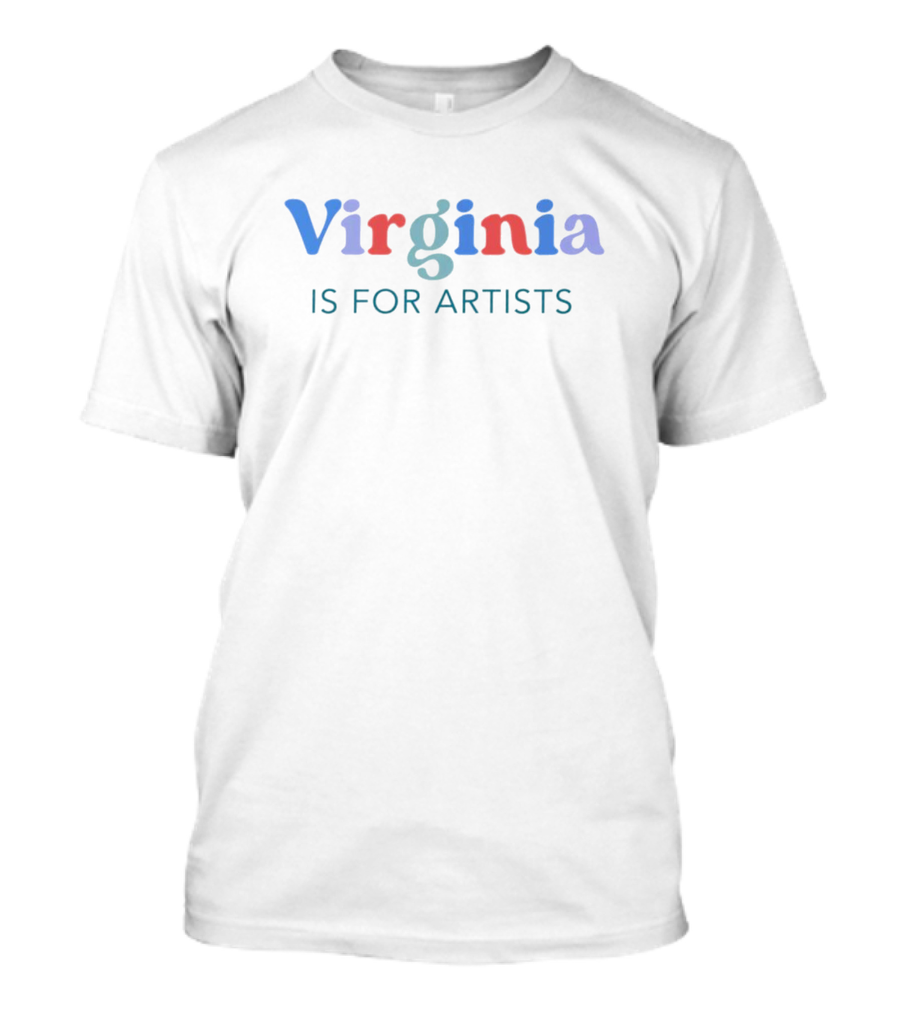 Virginia Is For Artists Multicolored Typography T-Shirt