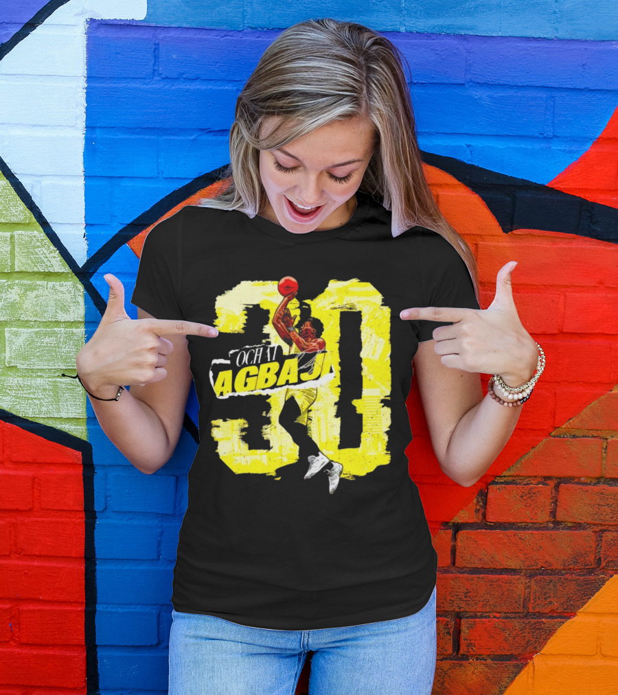 Ochai Agbaji 30 Utah Rough Basketball Dunk WHT Football T-Shirt