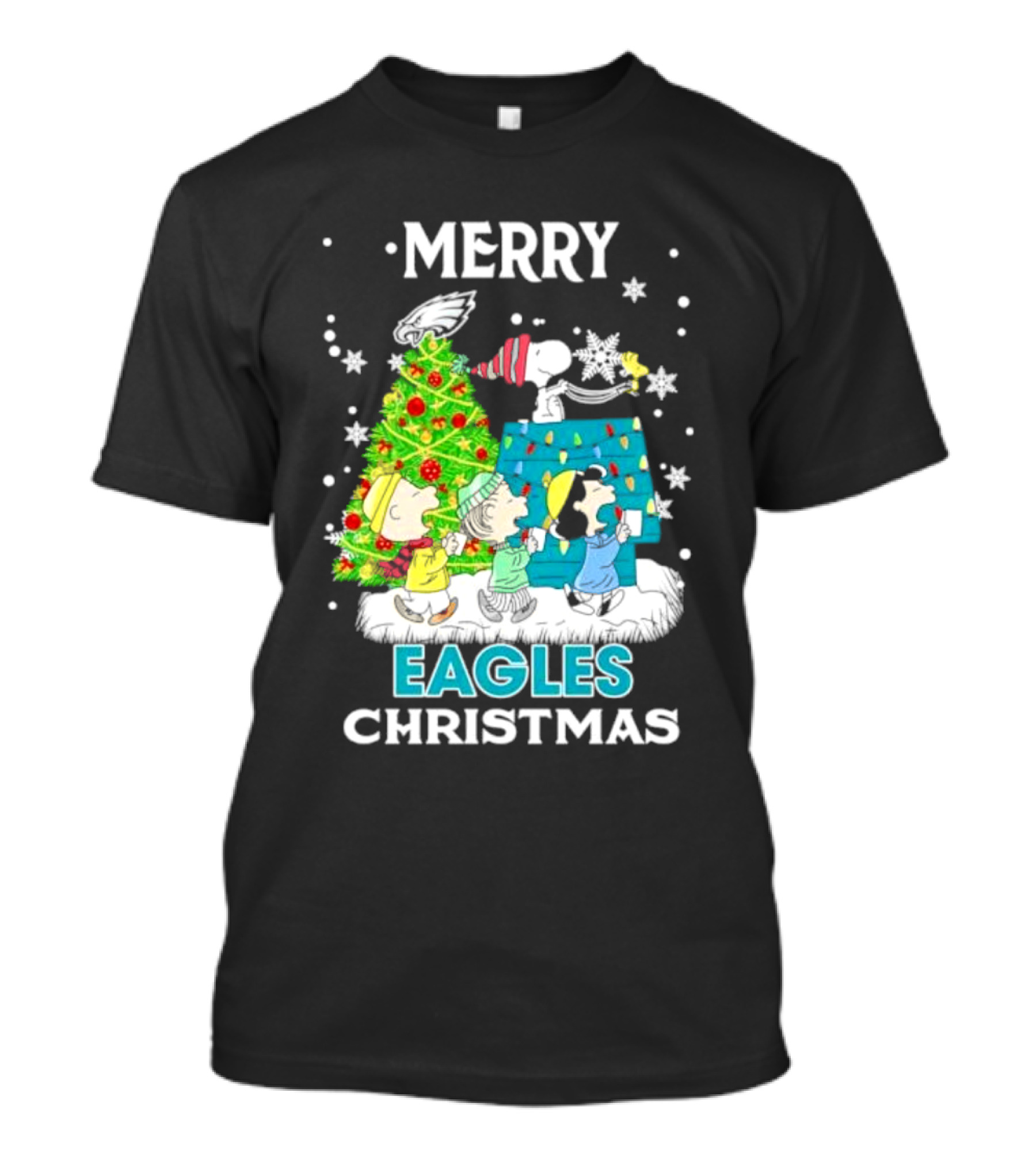 Merry Peanuts Eagles Christmas Holiday T-Shirt