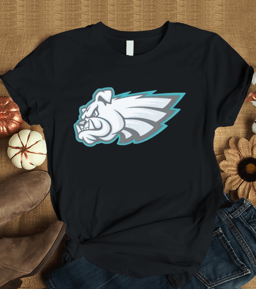 Philly Bulldogs Mascot Head With Wings T-Shirt