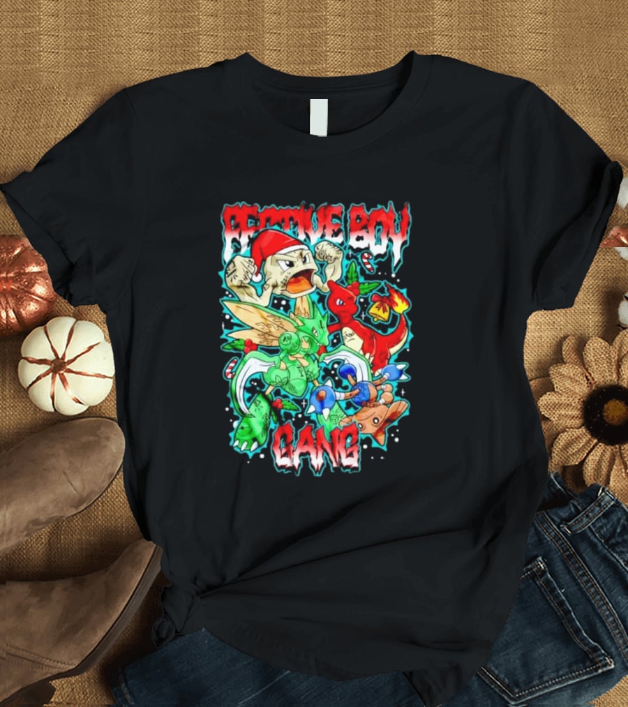 Festive Boy Gang Pokemon Holiday Mashup T-Shirt