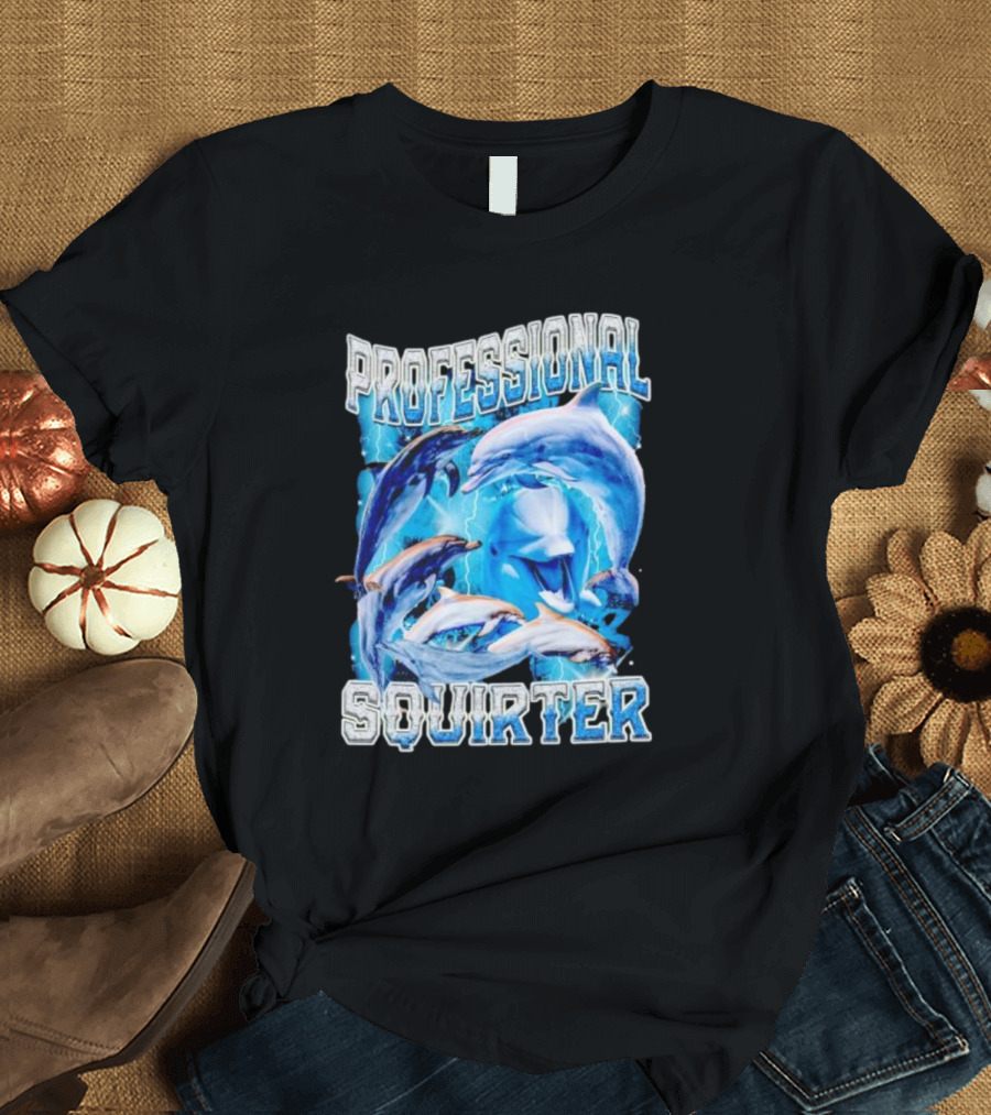Professional Squirter Vintage Dolphins Retro Blue T-Shirt