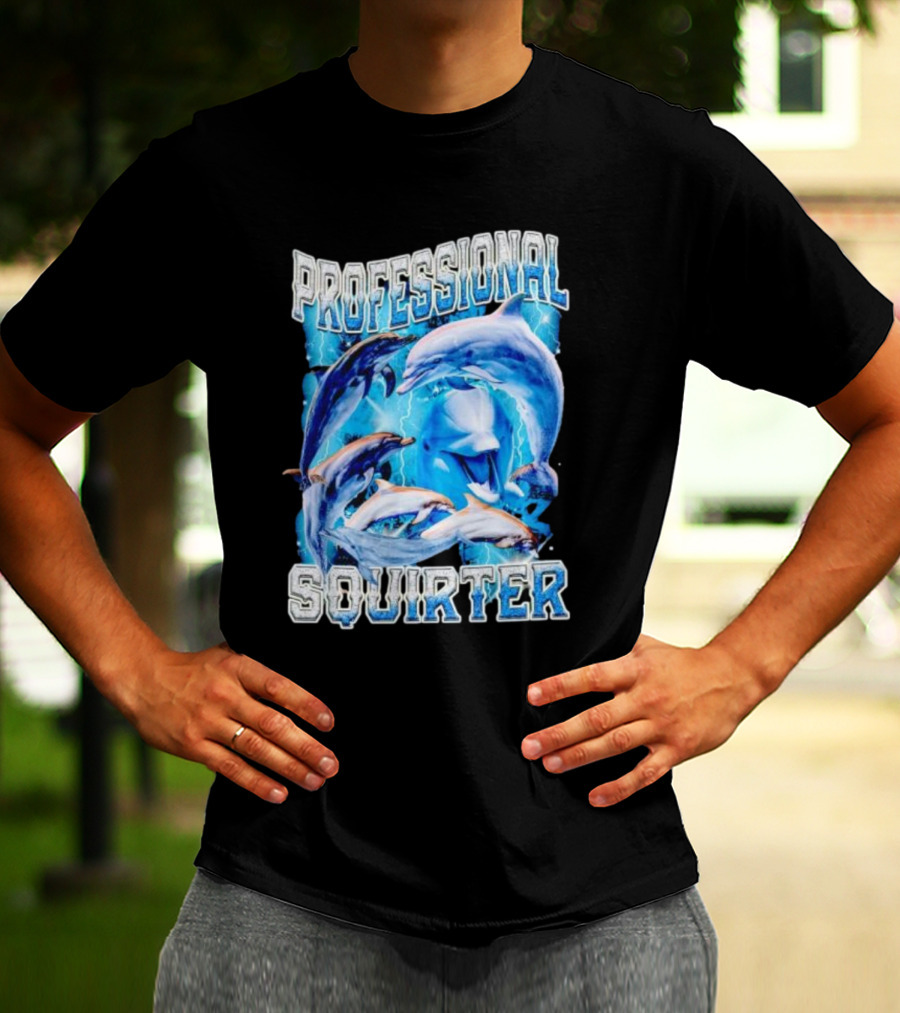 Professional Squirter Vintage Dolphins Retro Blue T-Shirt