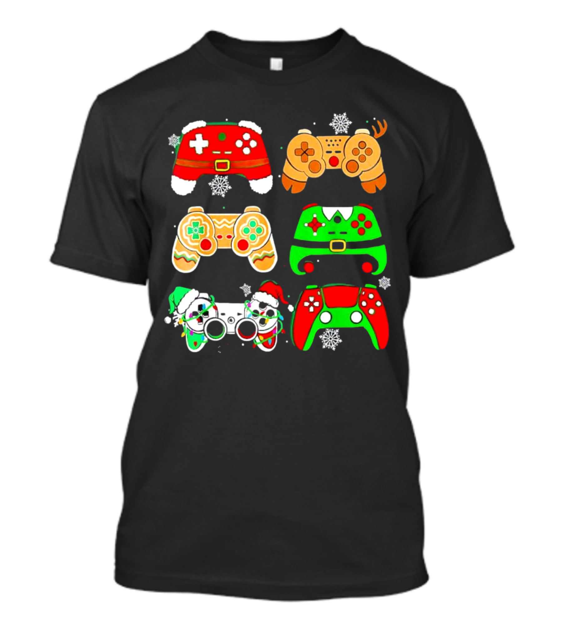 Santa Elf Gaming Controllers Christmas Gamer Holiday T-Shirt