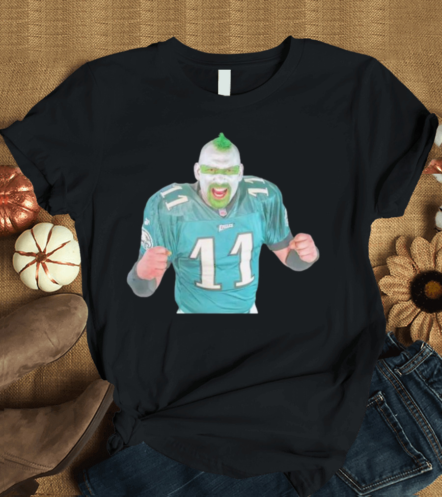 Philadelphia Eagles Fan Jersey 11 Green Face Paint Enthusiast T-Shirt