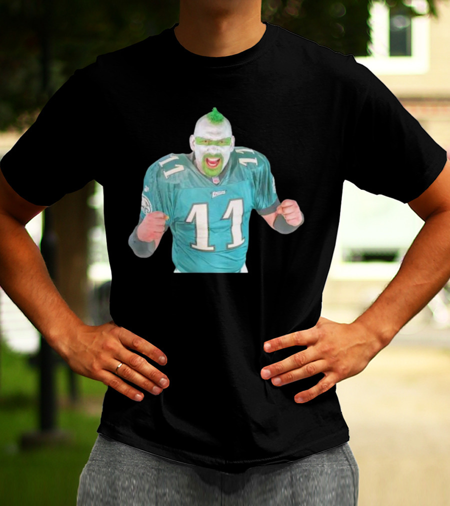 Philadelphia Eagles Fan Jersey 11 Green Face Paint Enthusiast T-Shirt