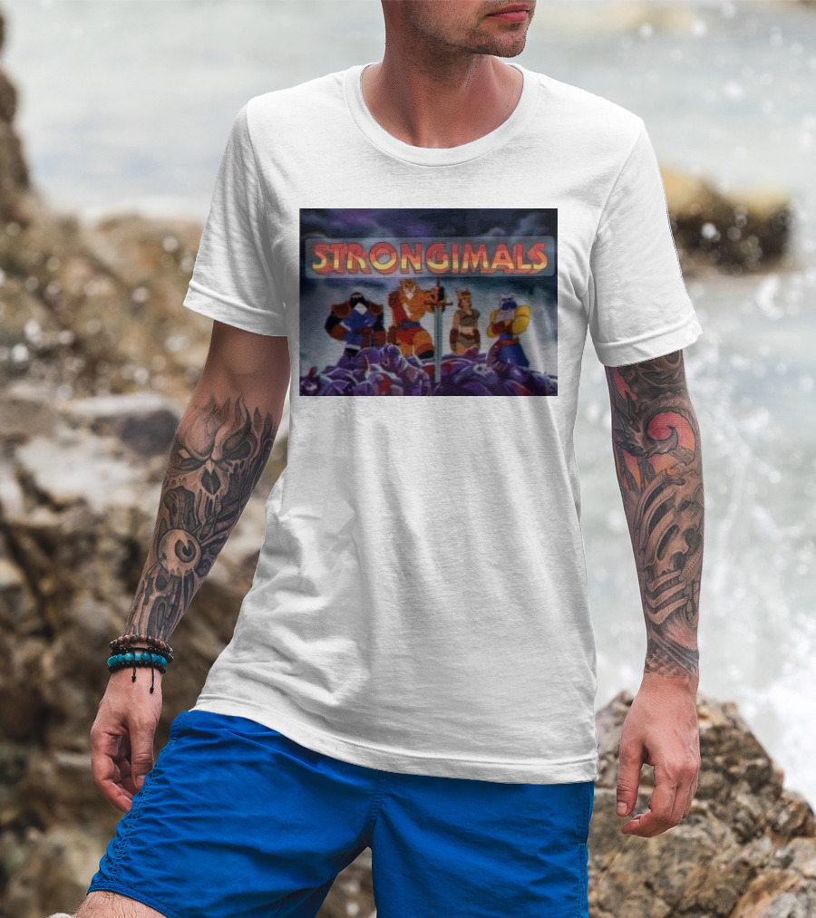 Strongimals Cartoon Warriors Assemble T-Shirt