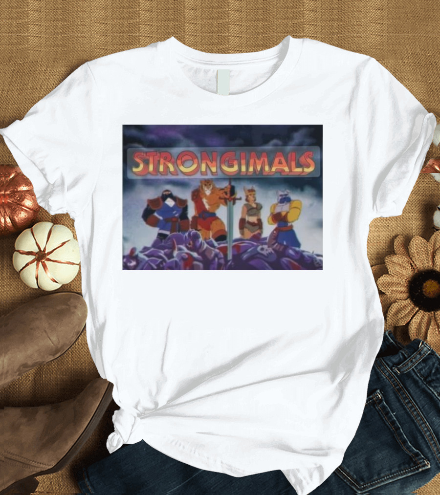 Strongimals Cartoon Warriors Assemble T-Shirt