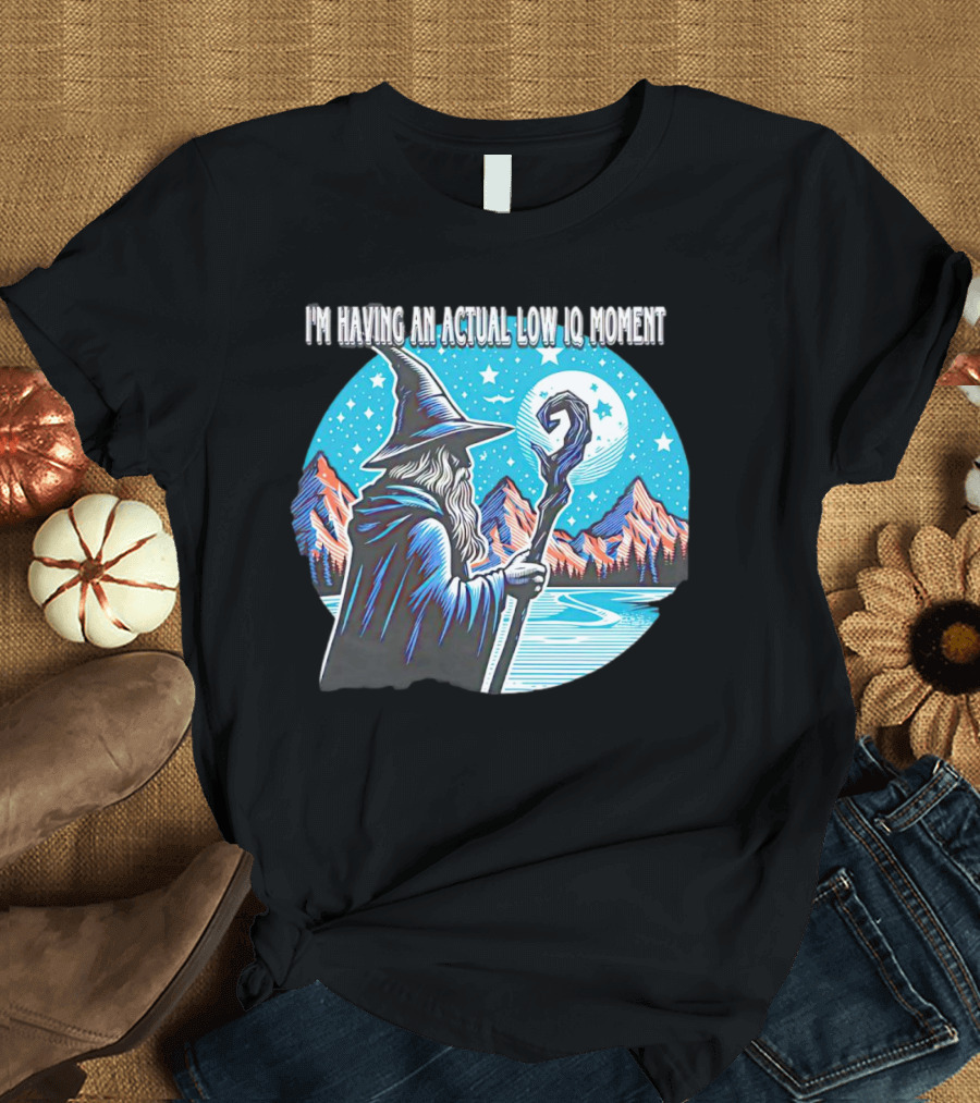 I'm Having An Actual Low IQ Moment Wizard Night Sky Scene T-Shirt