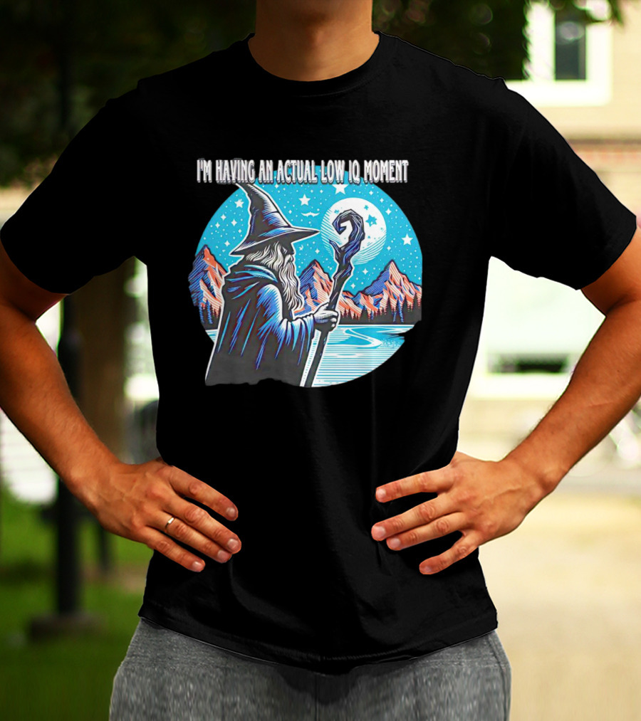 I'm Having An Actual Low IQ Moment Wizard Night Sky Scene T-Shirt