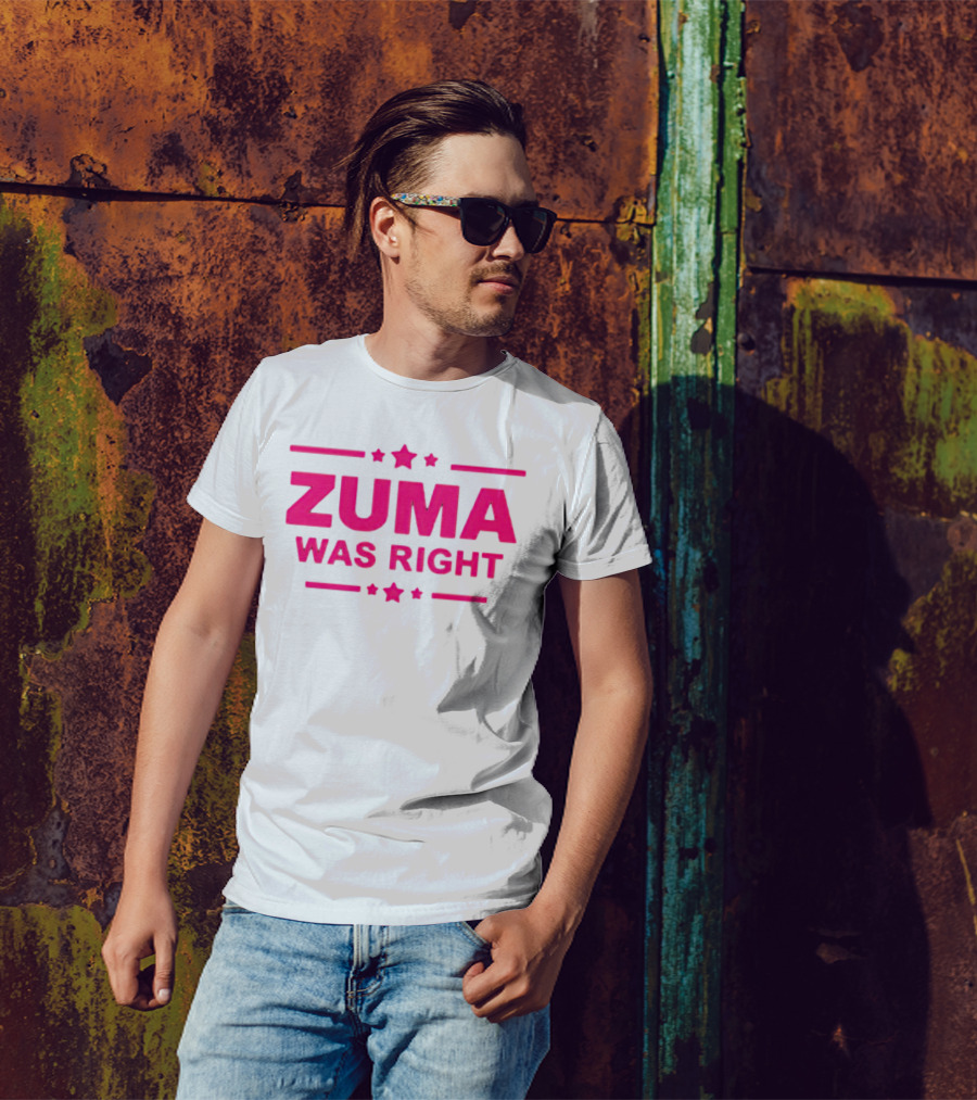 Zuma Was Right Pink Text With Stars T-Shirt