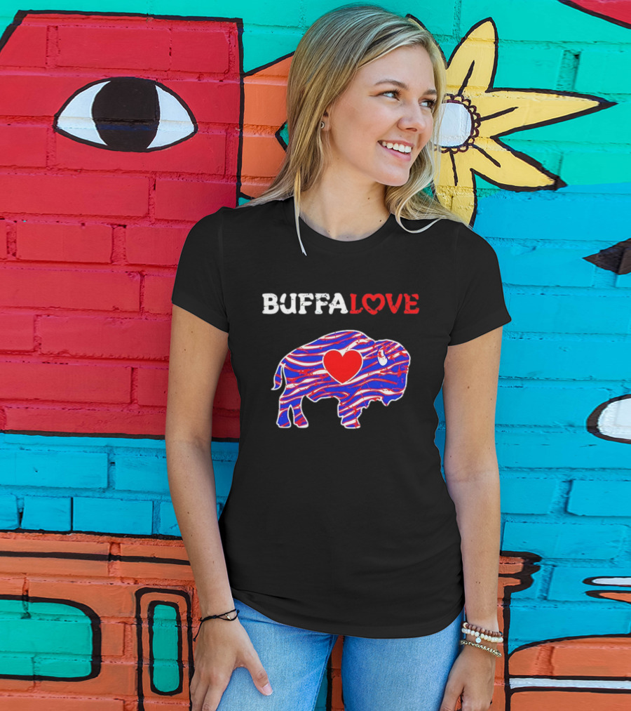 Buffalo Bills Buffalove Heart Logo With Red White Blue Buffalo T-Shirt