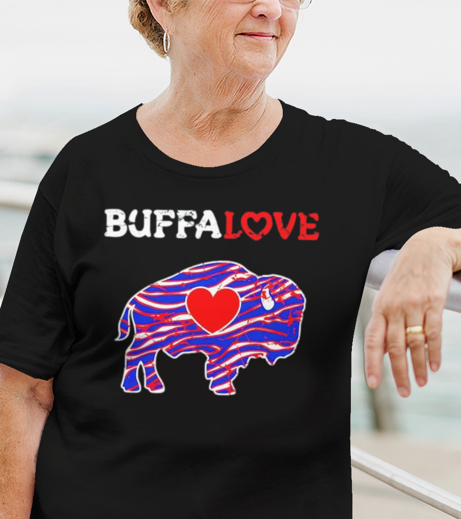 Buffalo Bills Buffalove Heart Logo With Red White Blue Buffalo T-Shirt