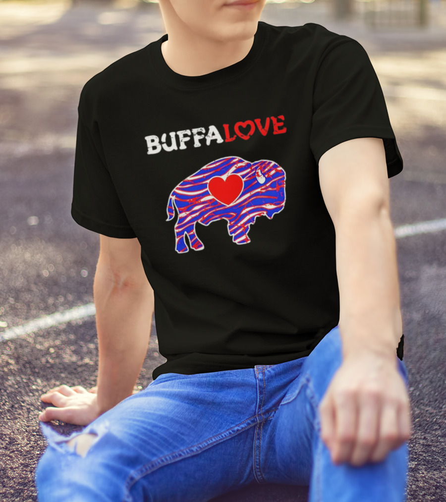 Buffalo Bills Buffalove Heart Logo With Red White Blue Buffalo T-Shirt
