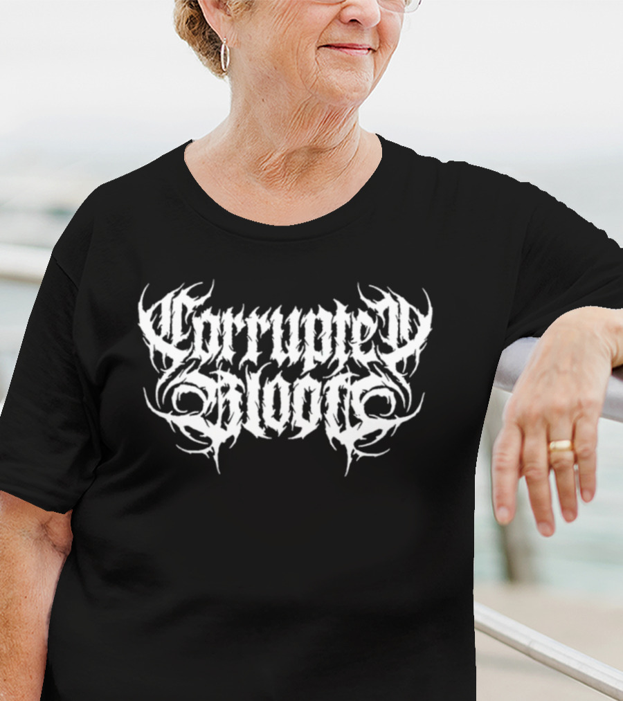 Corrupted Blood Tattoo Style Lettering T-Shirt