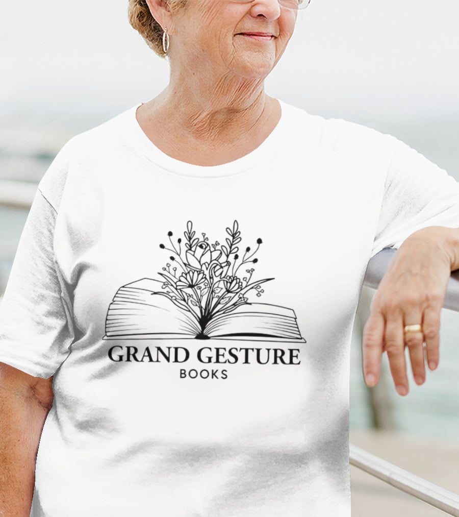 Grand Gesture Books Flowering Open Text T-Shirt