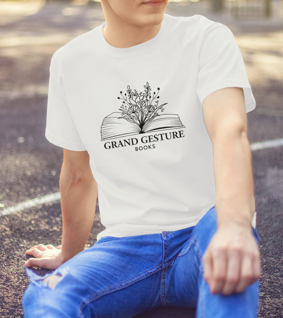 Grand Gesture Books Flowering Open Text T-Shirt