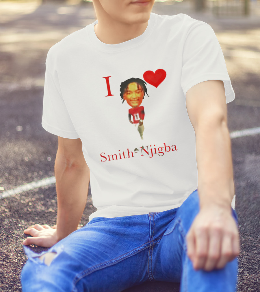 I Heart Jaxon Smith-Njigba Football Player Image T-Shirt