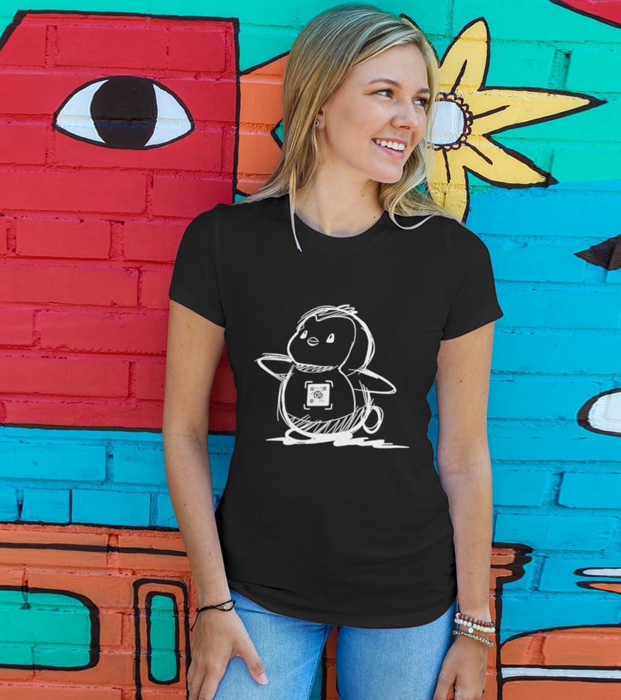 Iyk Pudgy Penguins QR Sketch T-Shirt