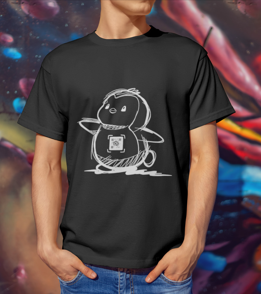 Iyk Pudgy Penguins QR Sketch T-Shirt