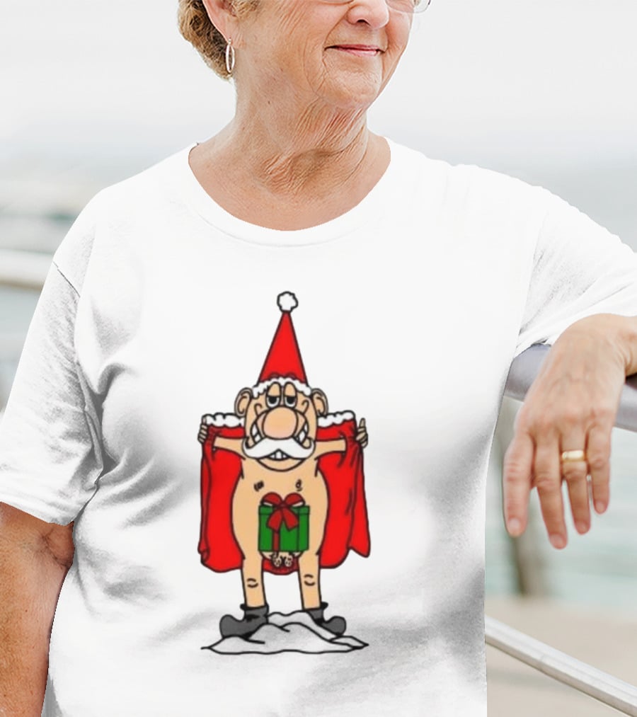 Christmas Santa Gnome With Naughty Gift And Hat T-Shirt
