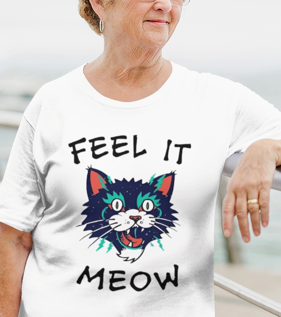 Feel It Meow Psychedelic Cat Vibes T-Shirt