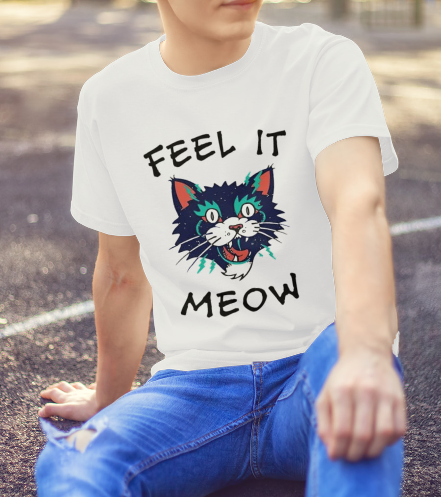 Feel It Meow Psychedelic Cat Vibes T-Shirt