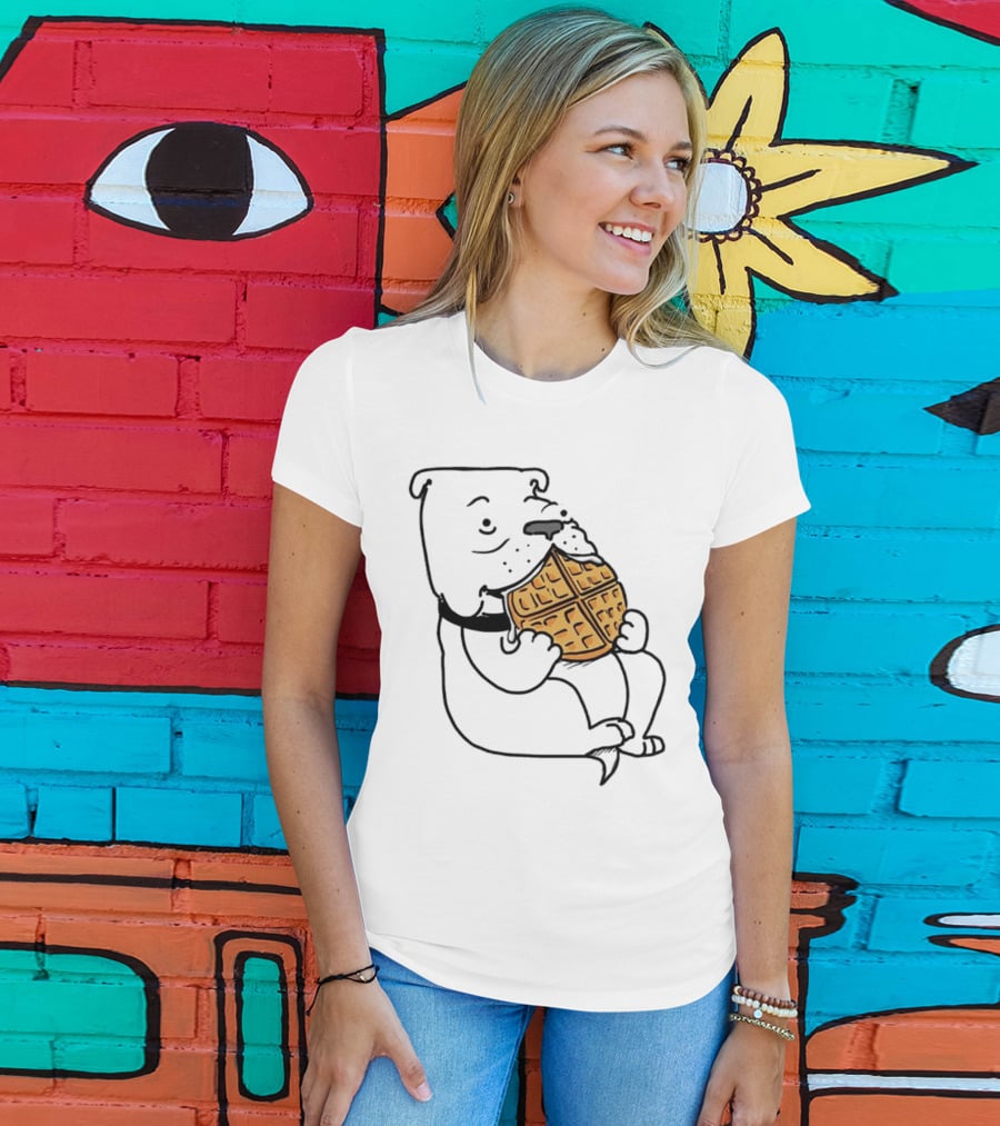 Georgia Waffle Dog Eating Breakfast Snack T-Shirt