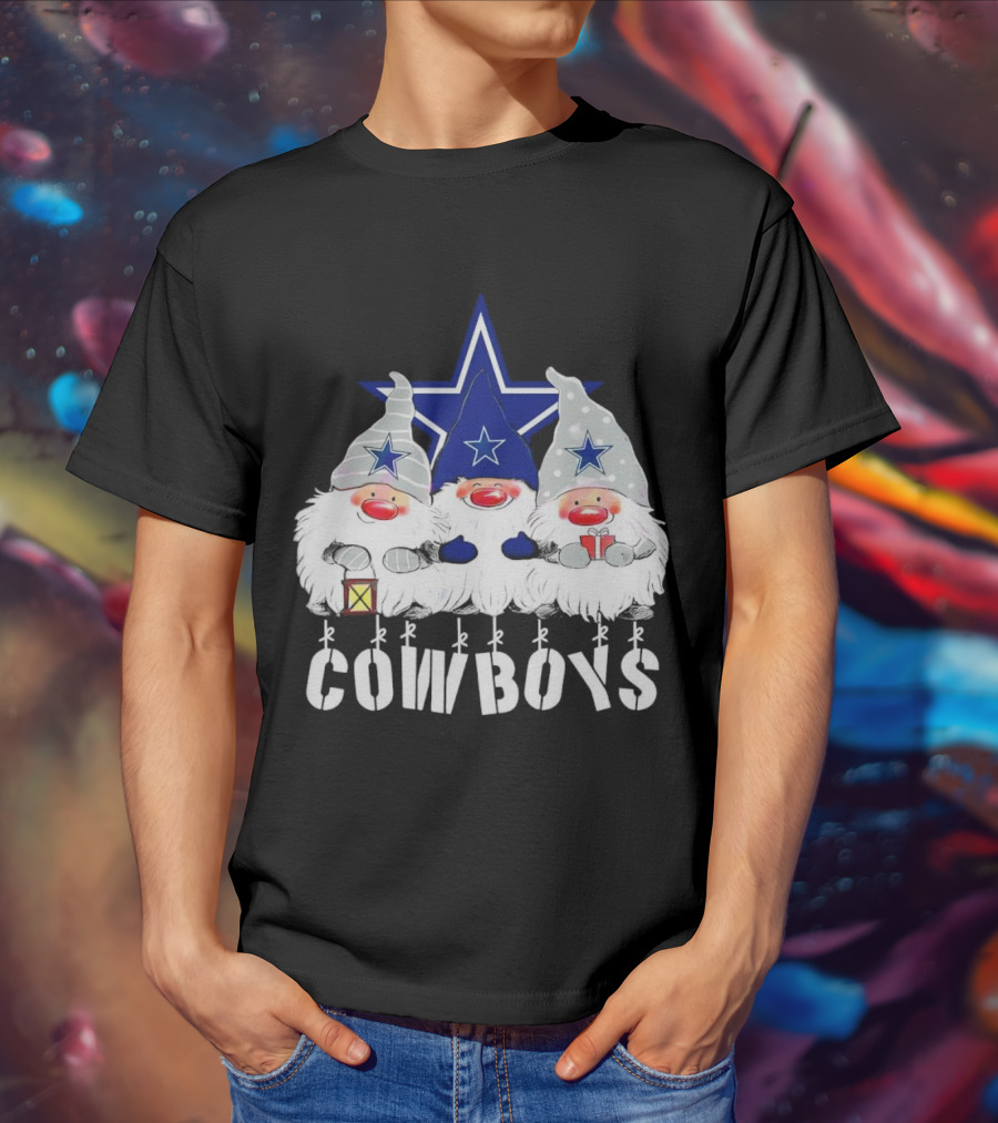 Gnomies Cowboys Christmas Star T-Shirt