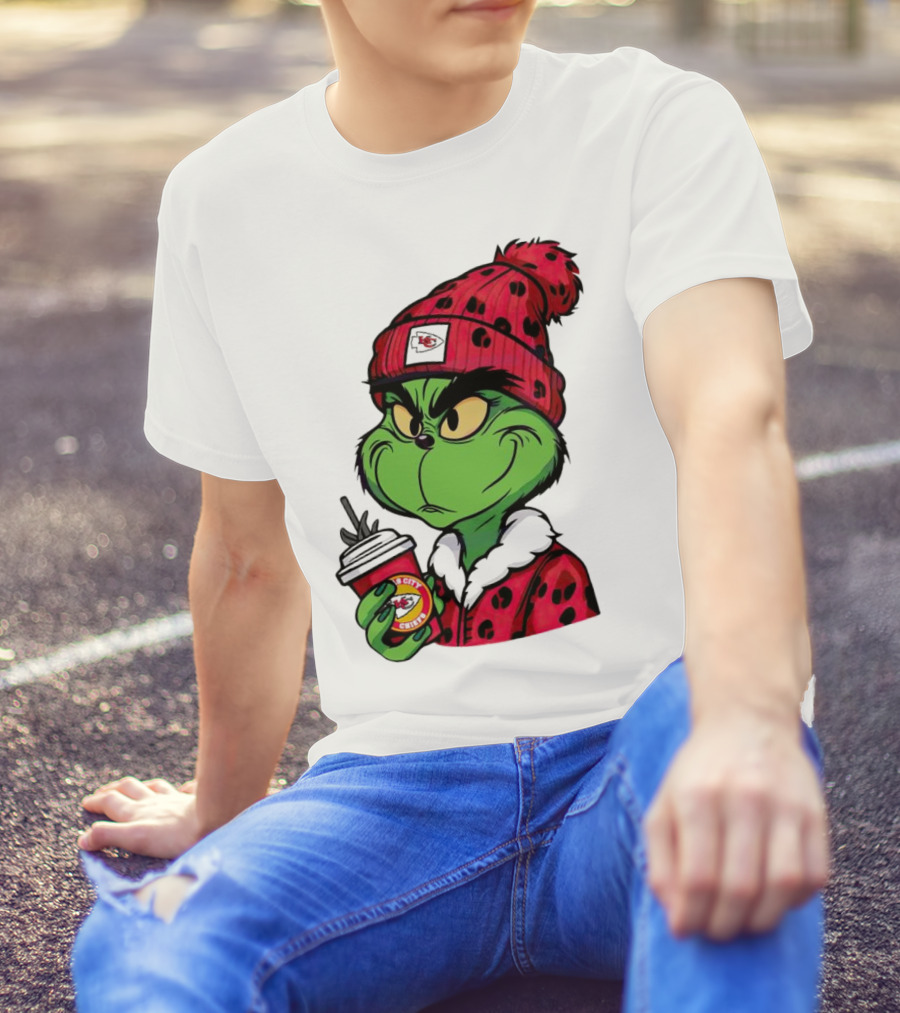 Grinch Kansas City Chiefs Leopard Print Coffee Cup T-Shirt