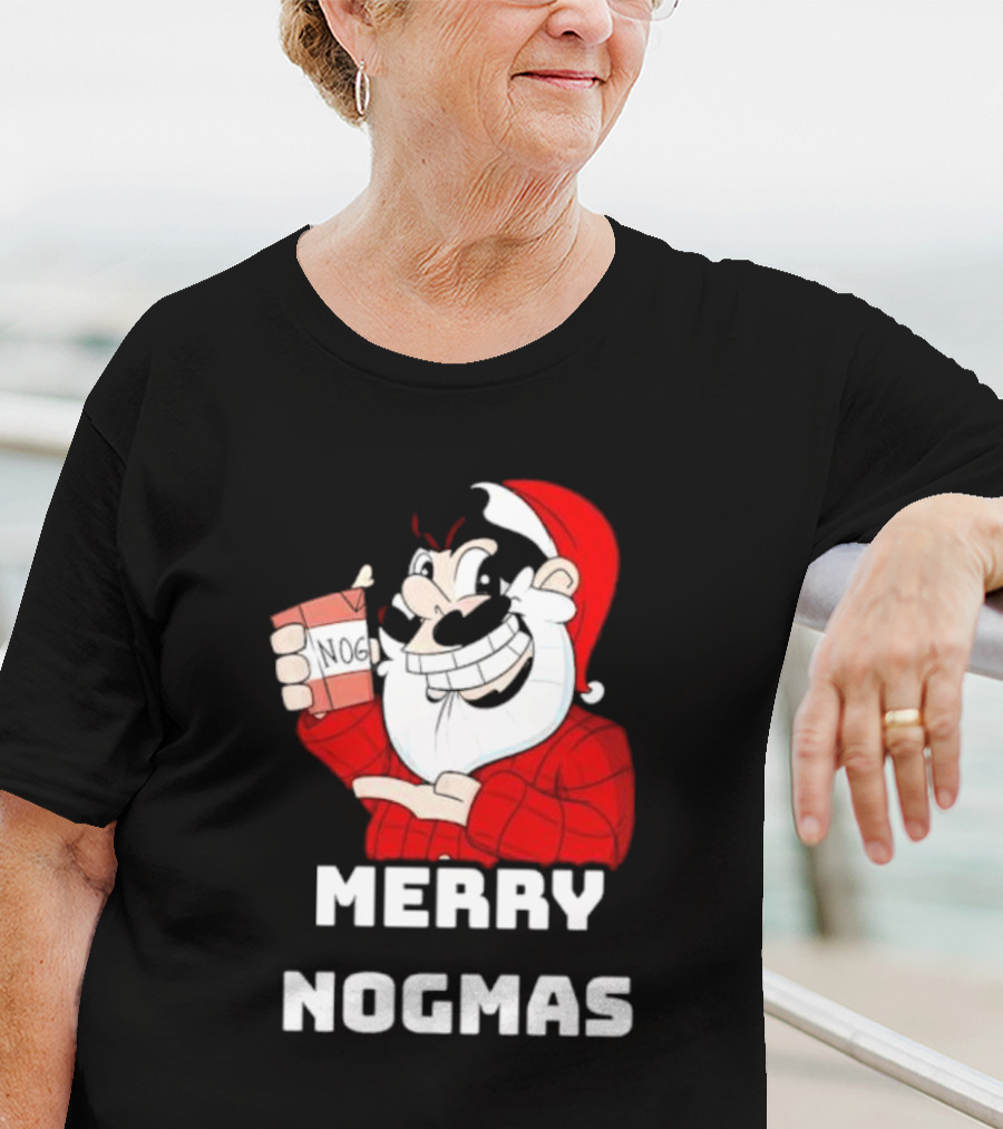 Merry Nogmas Keyrock Santa Holding Nog Cup T-Shirt