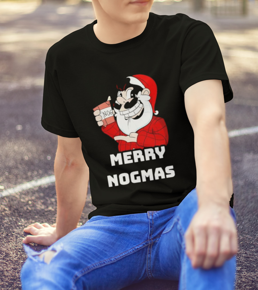 Merry Nogmas Keyrock Santa Holding Nog Cup T-Shirt