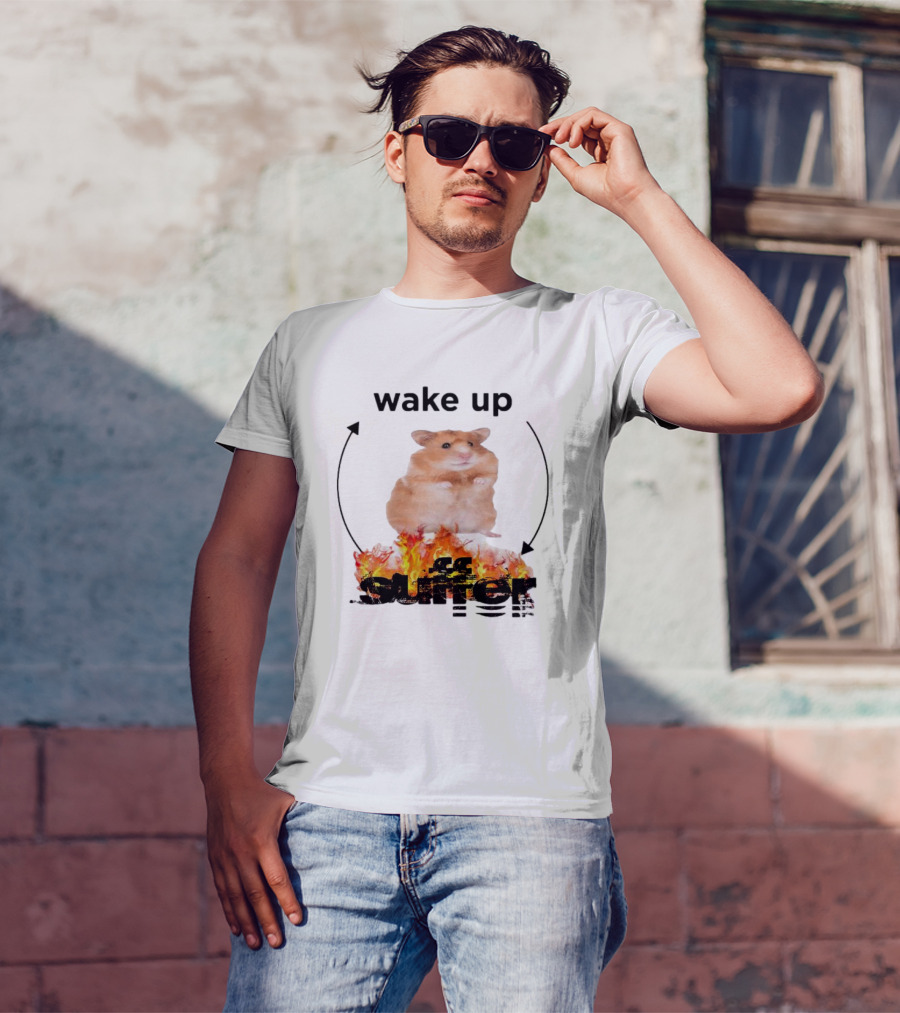 Wake Up Suffer Mouse Fire Cycle Humor T-Shirt