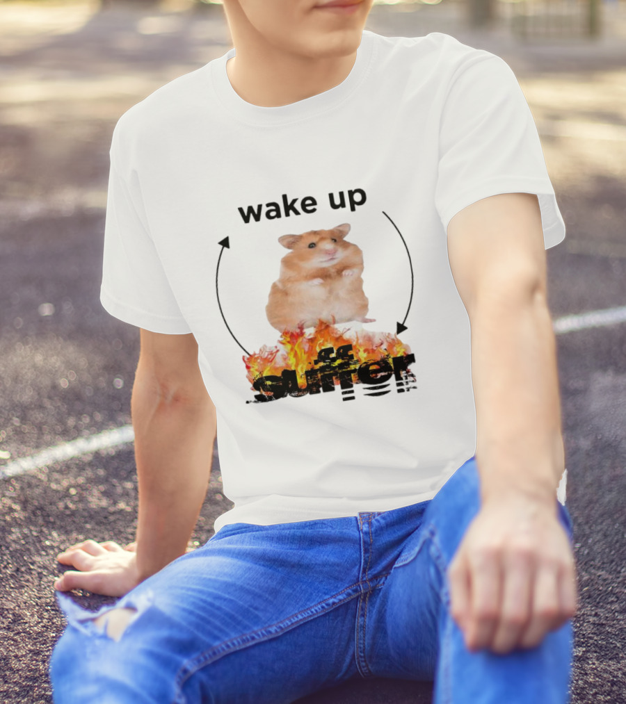 Wake Up Suffer Mouse Fire Cycle Humor T-Shirt