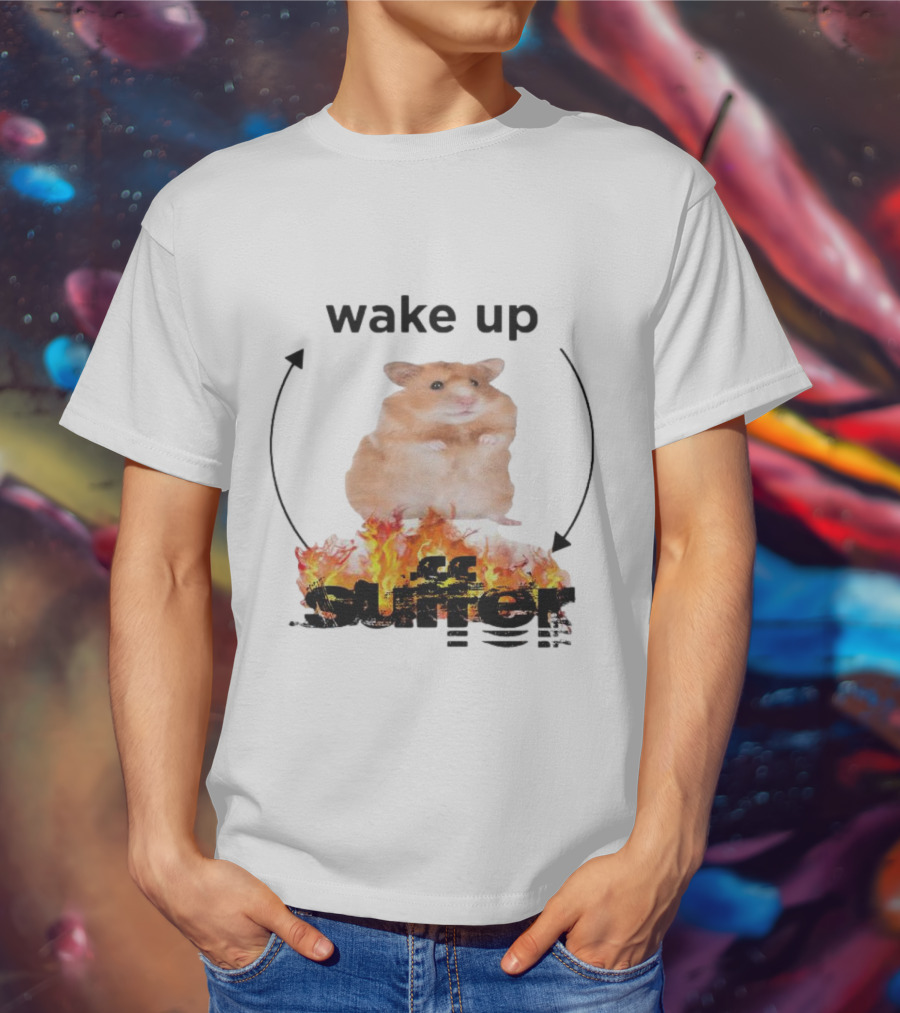 Wake Up Suffer Mouse Fire Cycle Humor T-Shirt