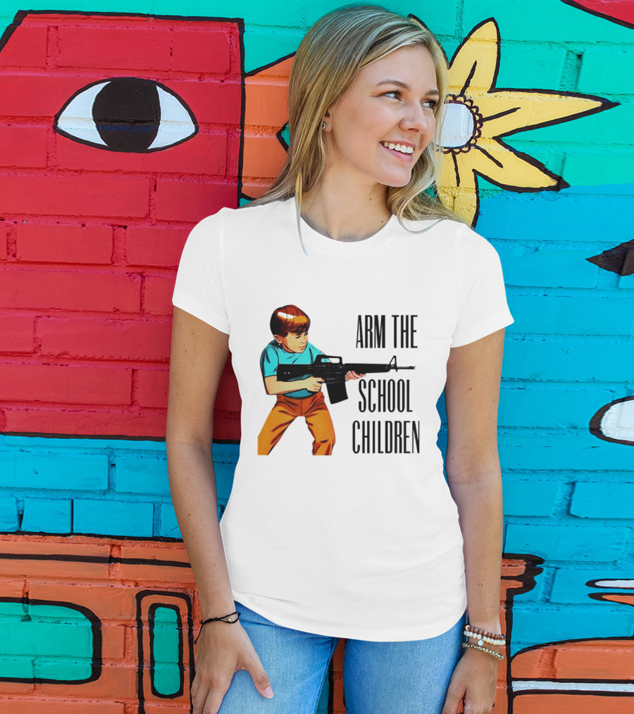 Arm The School Children Vintage Style Boy With Rifle T-Shirt