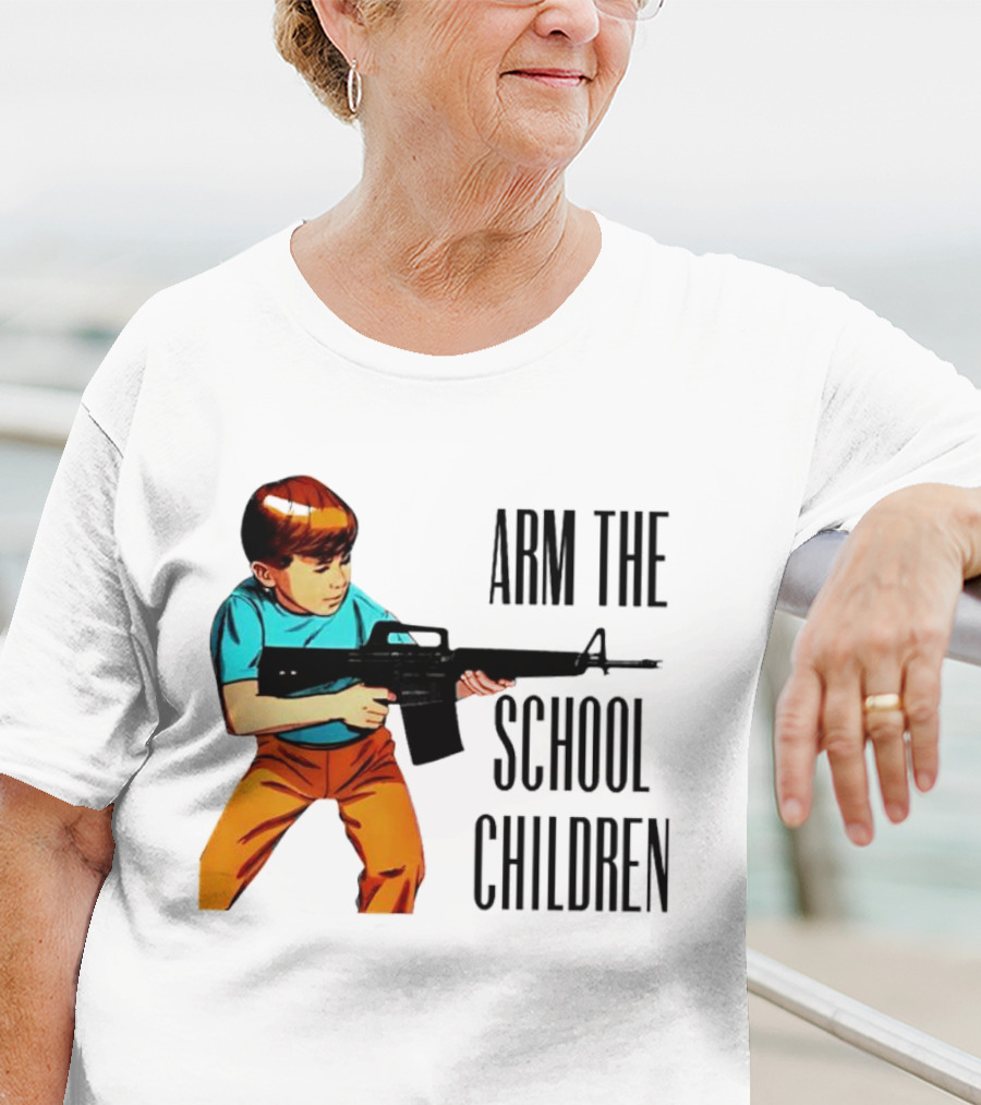Arm The School Children Vintage Style Boy With Rifle T-Shirt