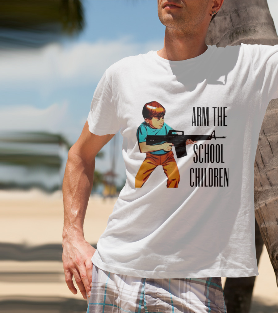 Arm The School Children Vintage Style Boy With Rifle T-Shirt