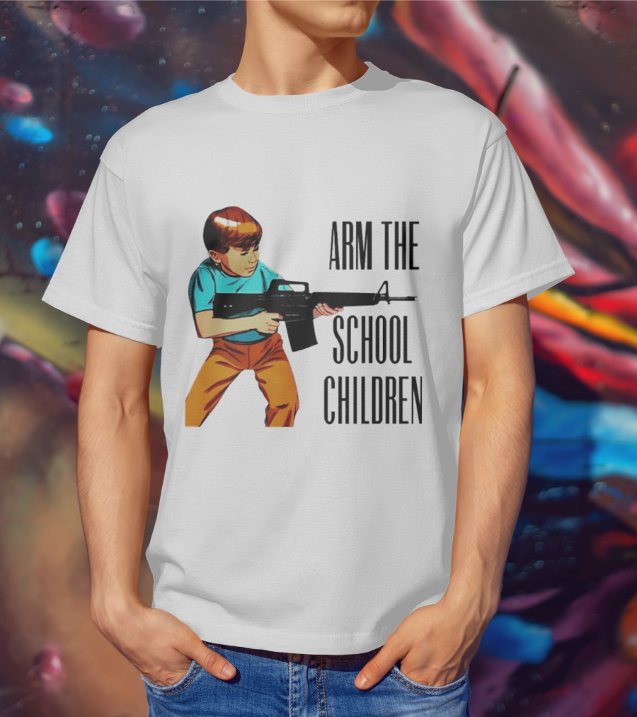 Arm The School Children Vintage Style Boy With Rifle T-Shirt
