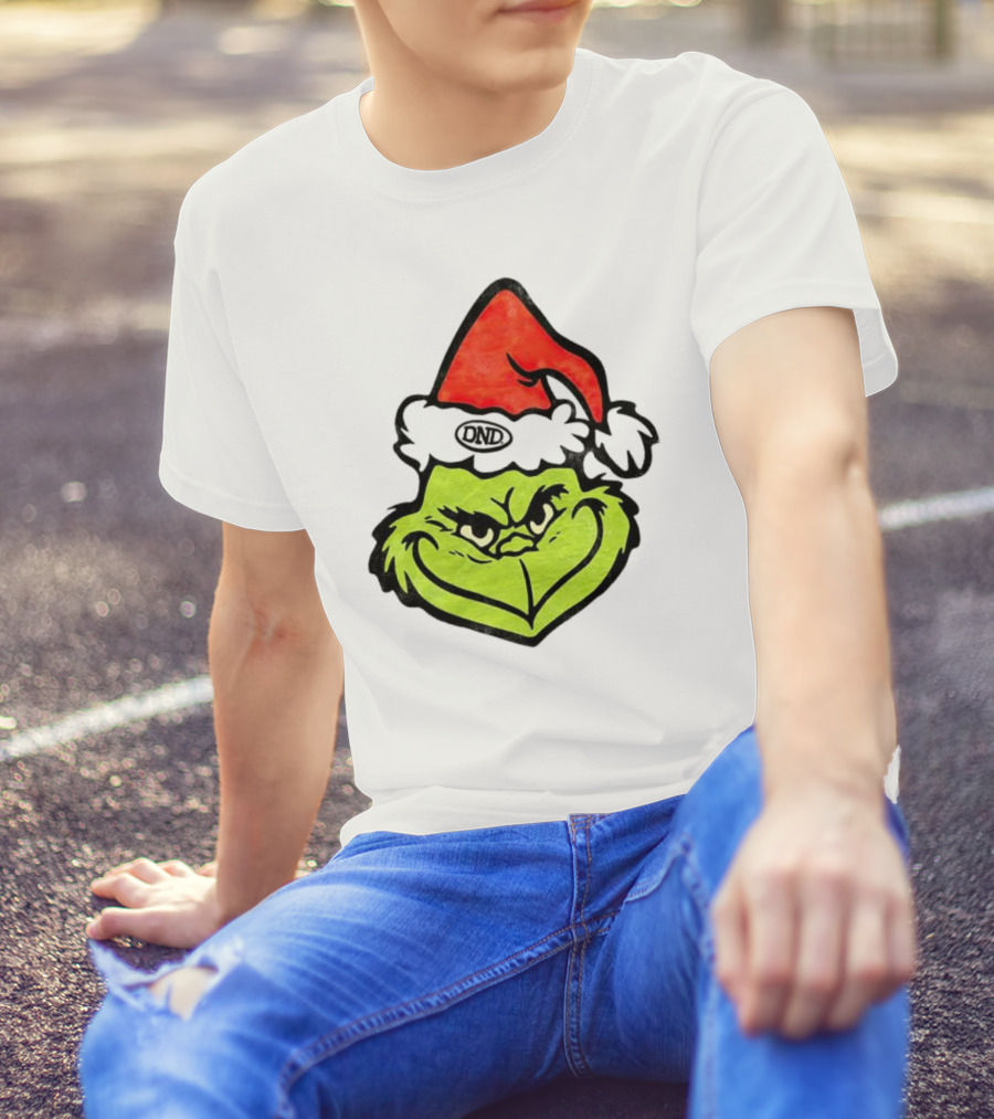 Grinch Christmas DND Santa Hat Image T-Shirt