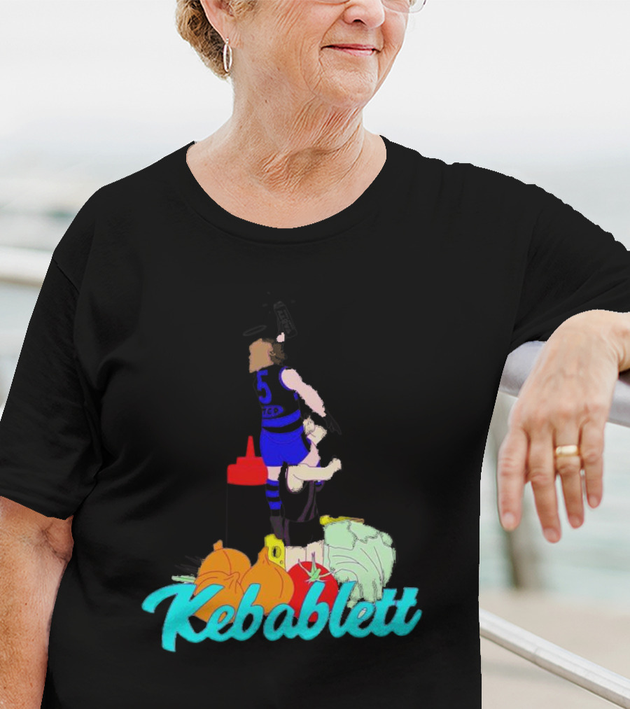 Kebablett Jumping Sports Cartoon With Ingredients T-Shirt