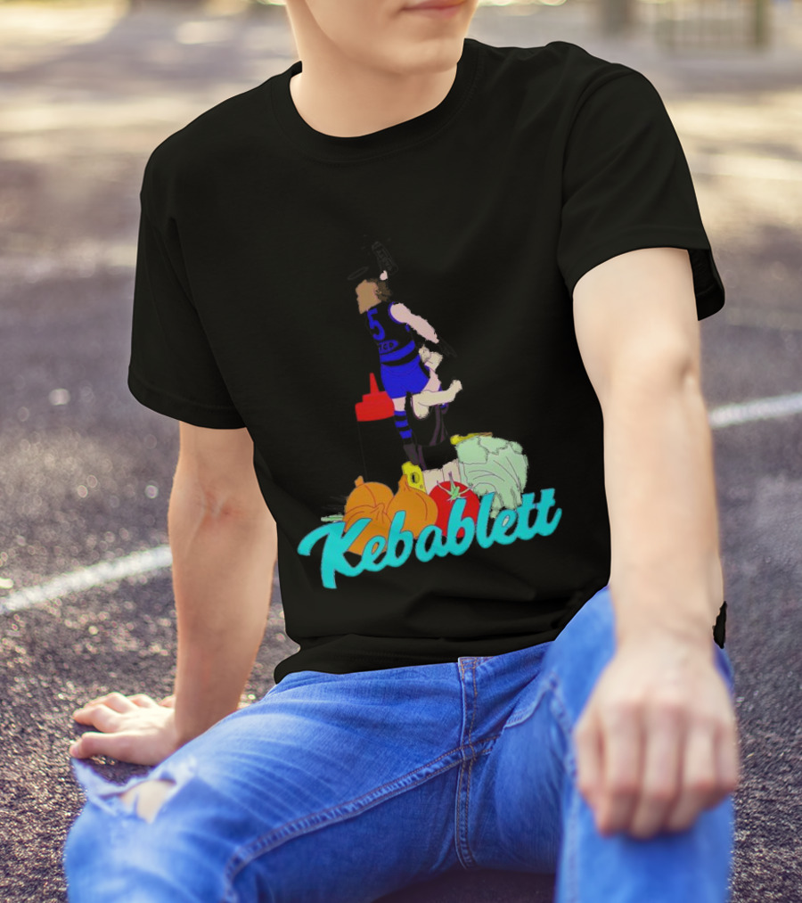 Kebablett Jumping Sports Cartoon With Ingredients T-Shirt