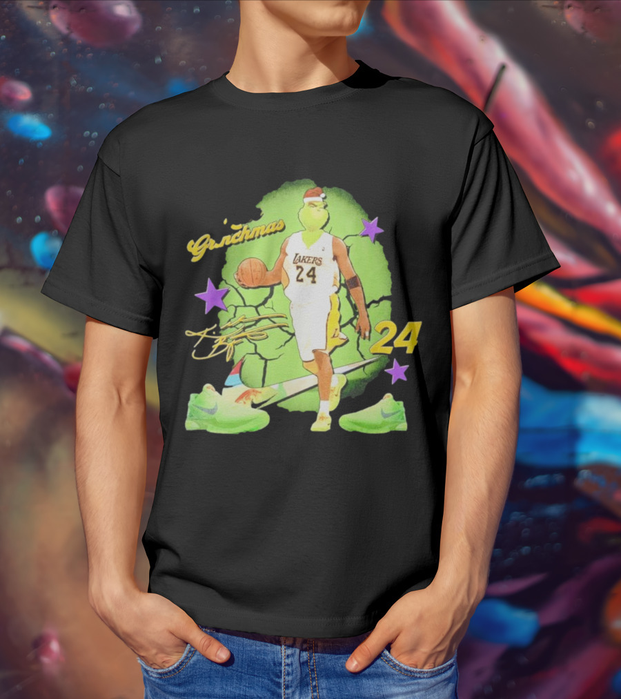 Lakers 24 Grinchmas Kobe Bryant Sneakers T-Shirt