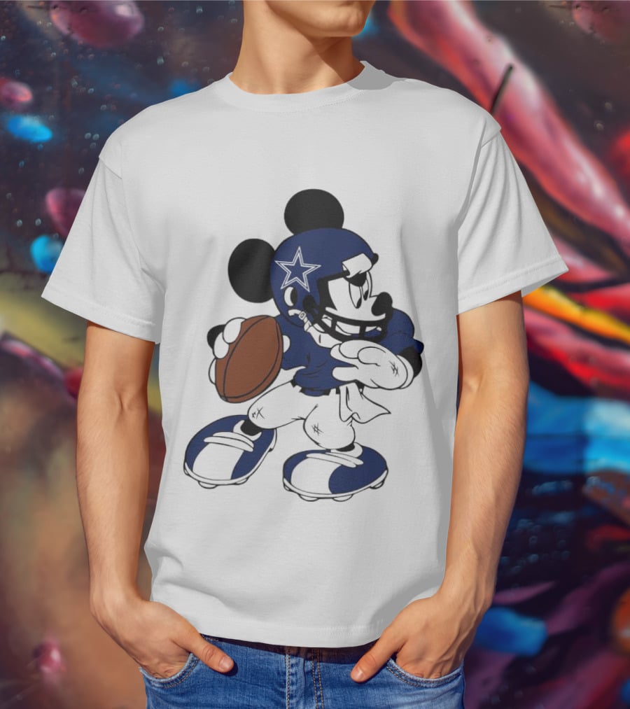 Mickey Mouse Dallas Cowboys Football Quarterback T-Shirt