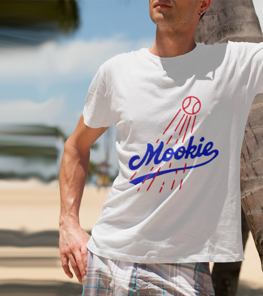 Mookie Signature Red Baseball Design Los Angeles Dodgers T-Shirt